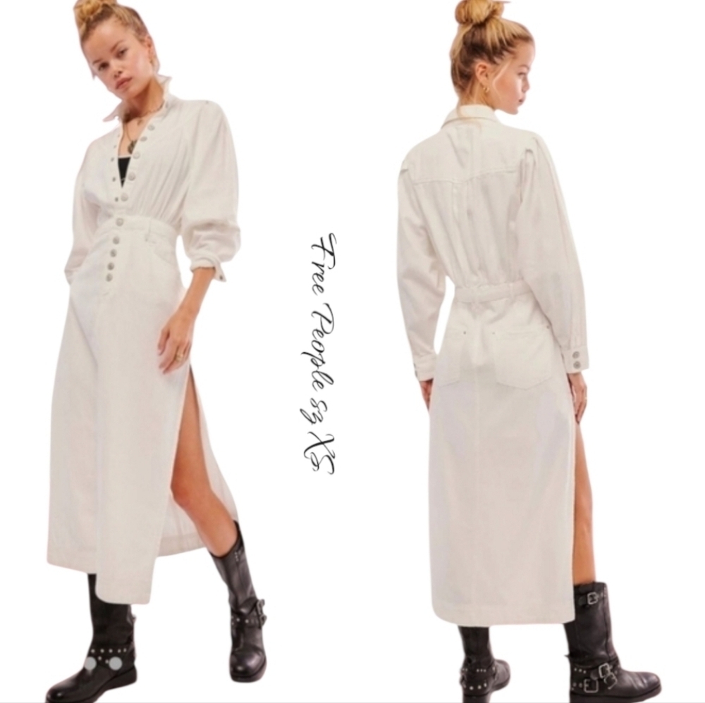 NWT Free People Denim Midi Dress sz XS